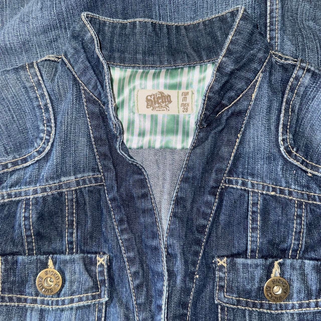 Y2K Denim Cargo Mini Dress (M)