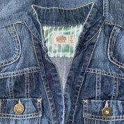Y2K Denim Cargo Mini Dress (M)