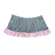 Grey & Pink Polka Dot Mini Skirt (L)