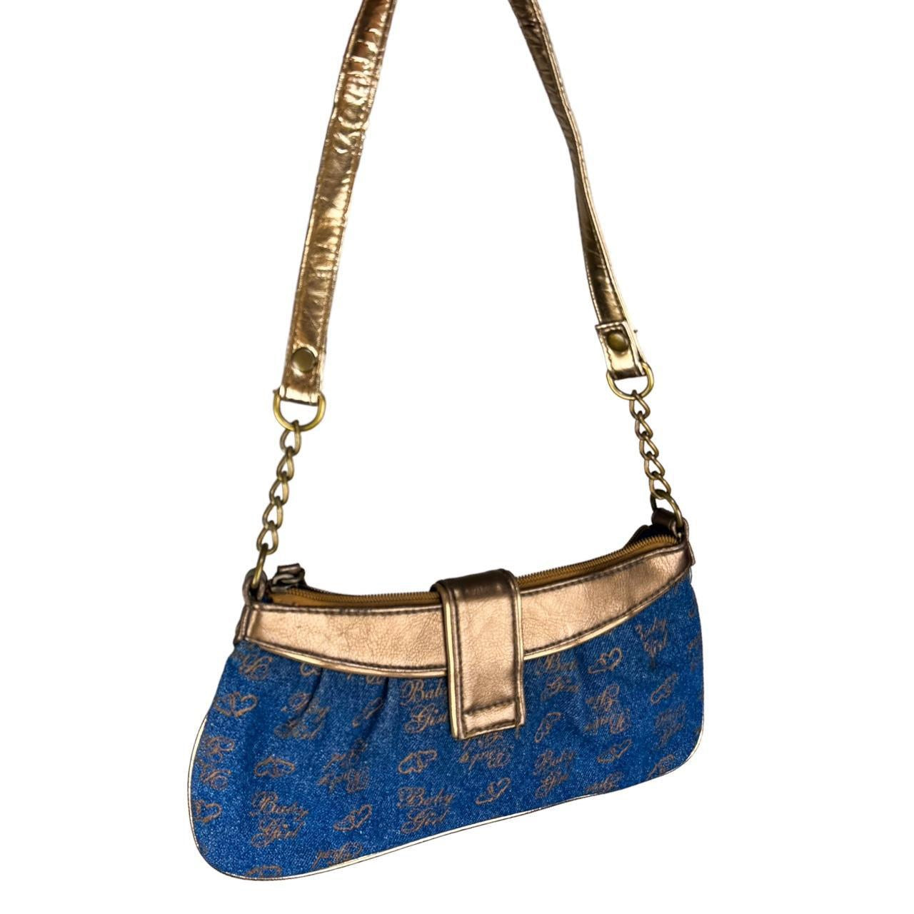 Y2K “Baby Girl” Denim Buckle Bag