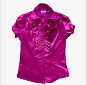 New York & Company Rosette Button Down With Rhinestones (XS)