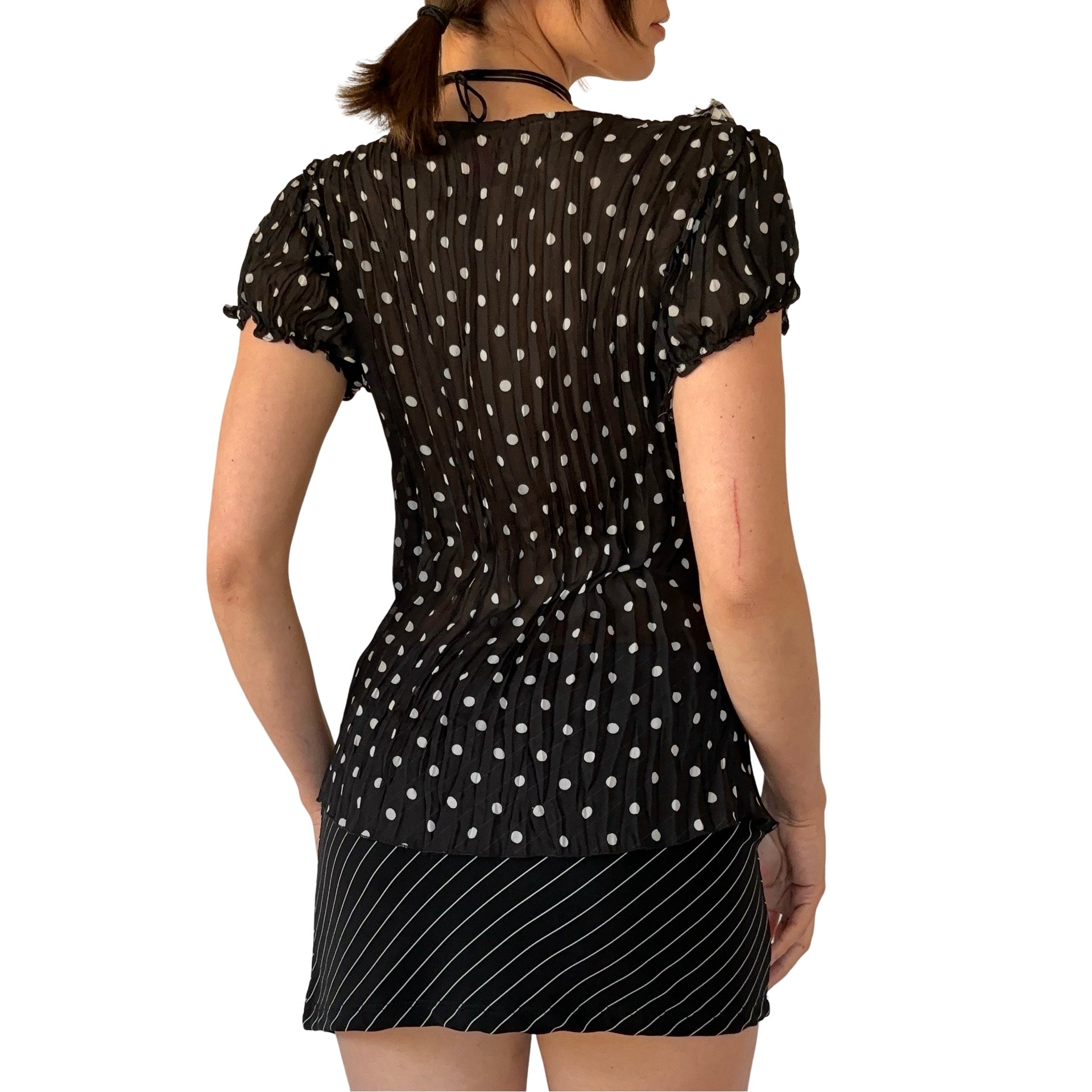 Y2K Polka Dot Blouse (M/L)