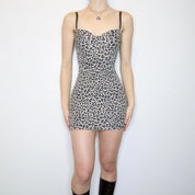 90s Sexy Leopard Print Bustier Dress (XS/S)
