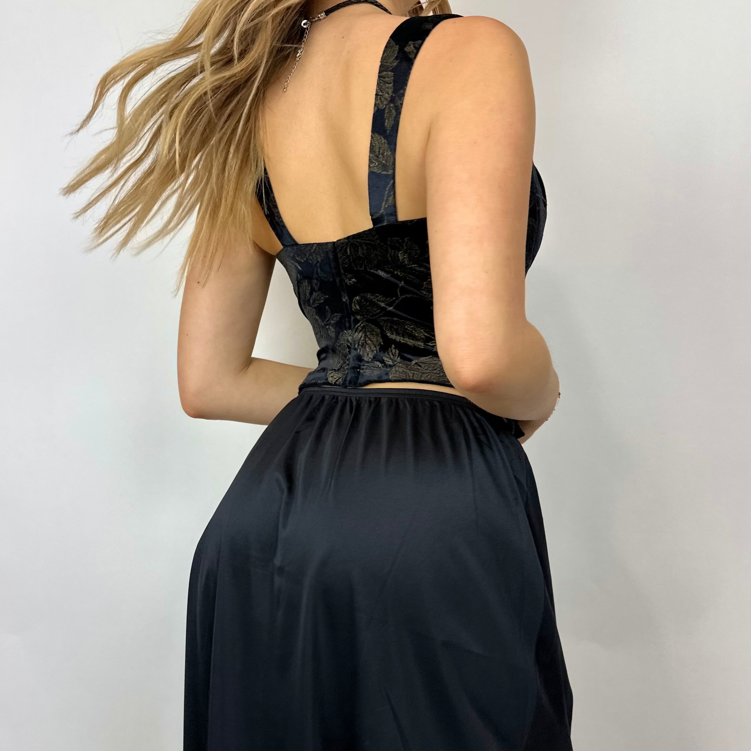 Vintage 90’s La Perla Deep Navy Velvet Bustier (S/M)