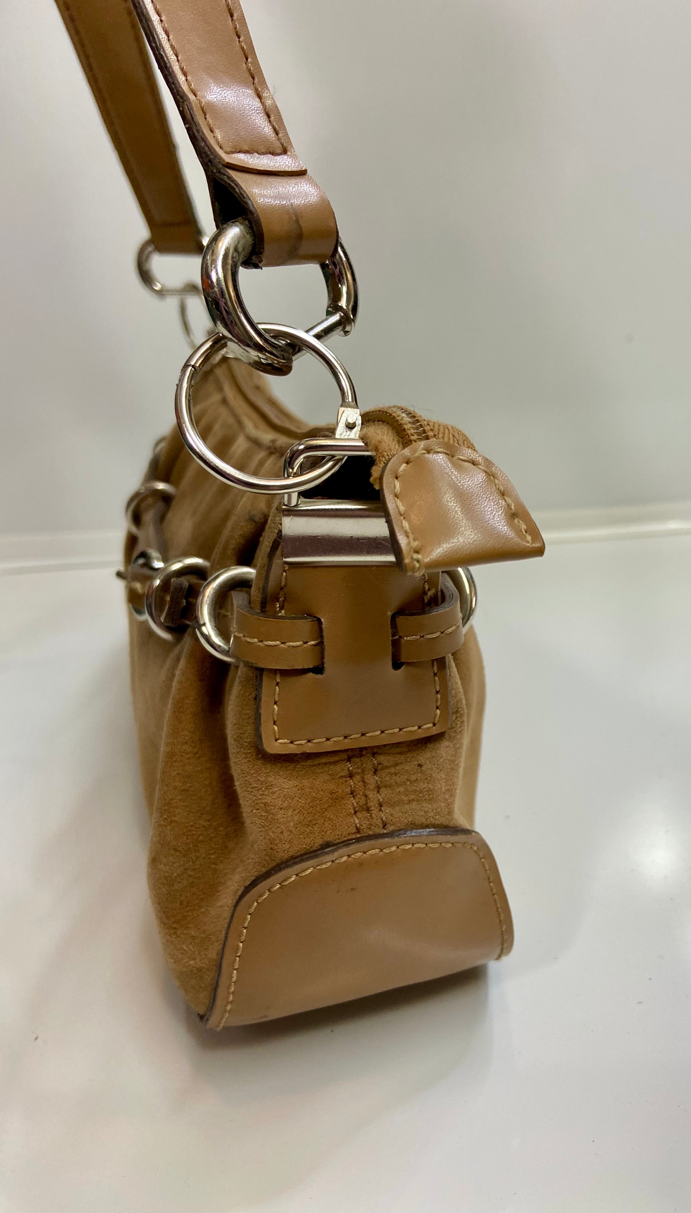 Tan Suede Mondani Purse