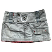Vintage grey diesel micro mini denim skirt (S)