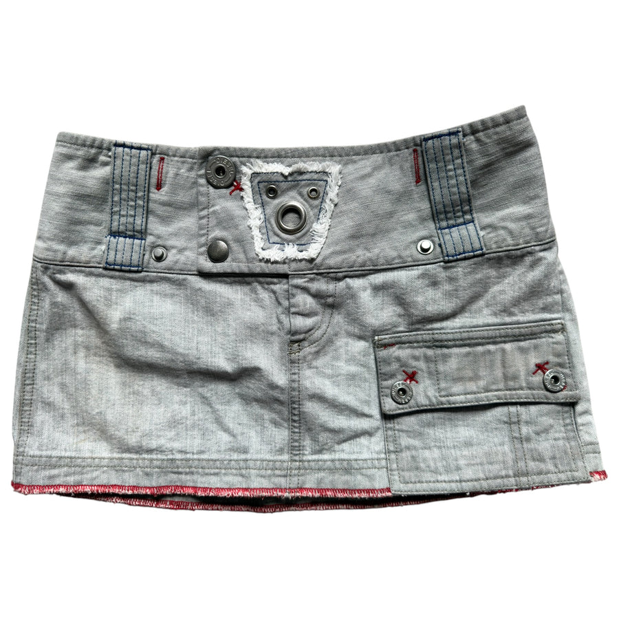 Vintage grey diesel micro mini denim skirt (S)