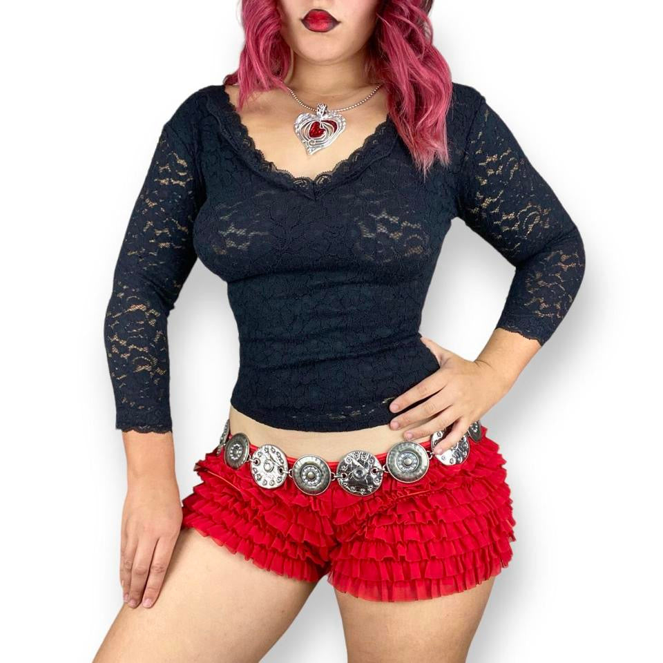 2000s Noir Lace Top (S-M)