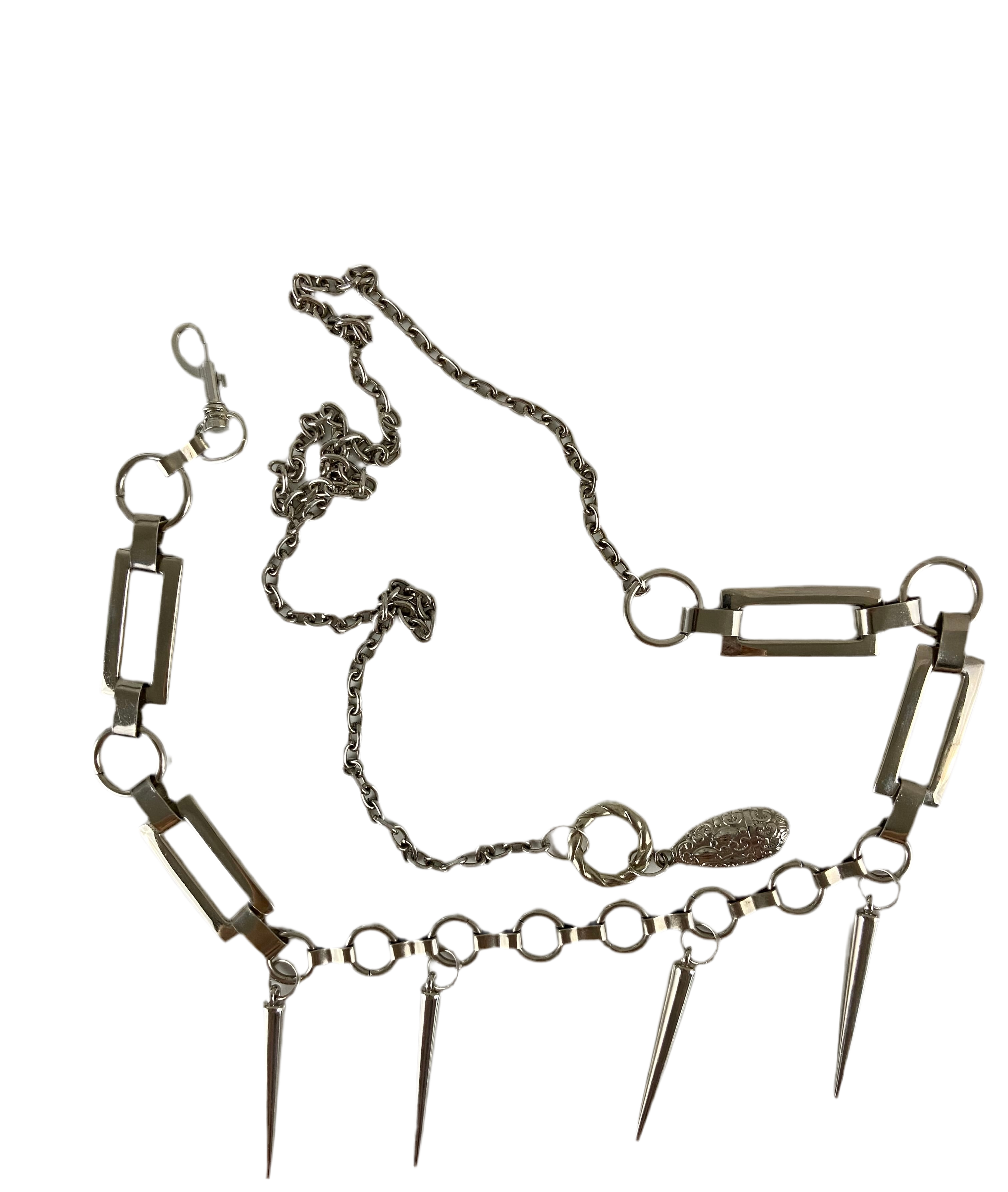 Silver chain belt