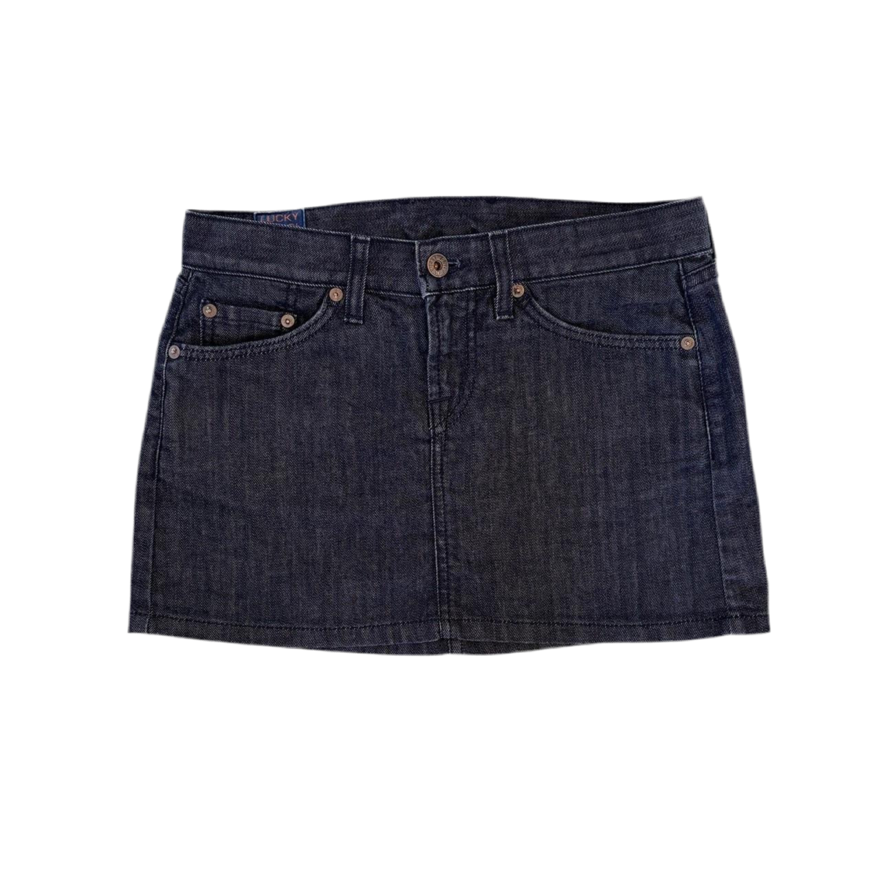 Lucky Dark Wash Denim Mini Skirt (XS)
