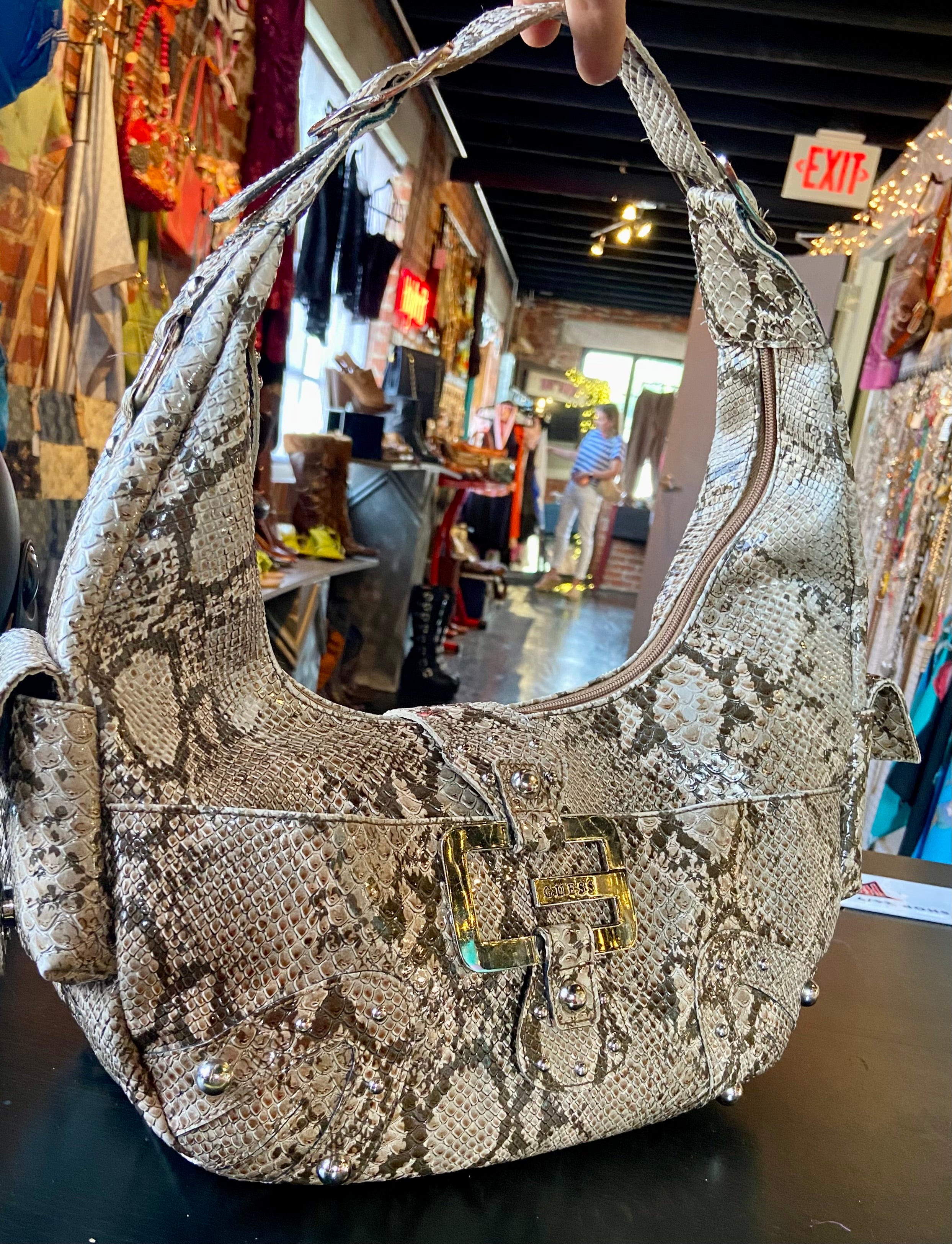 GUESS Snakeskin Print Bag