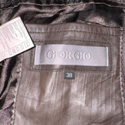 Quilted Smoky Brown Leather Cargo Jacket (M)