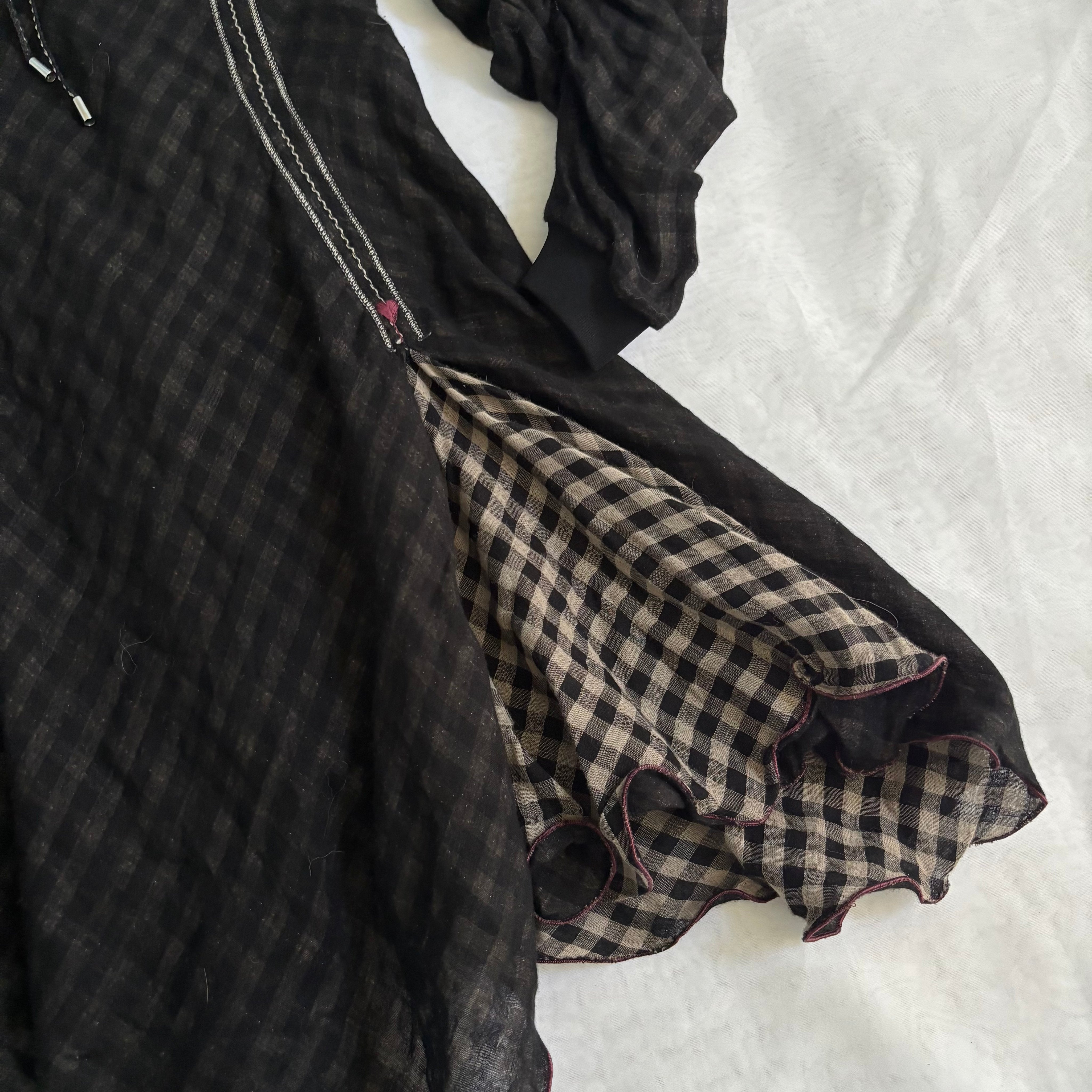 Italian Deconstructed Plaid Mini Dress (M)