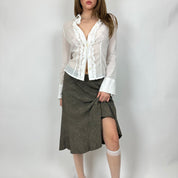 90's Paneled Flare Midi Skirt (S)