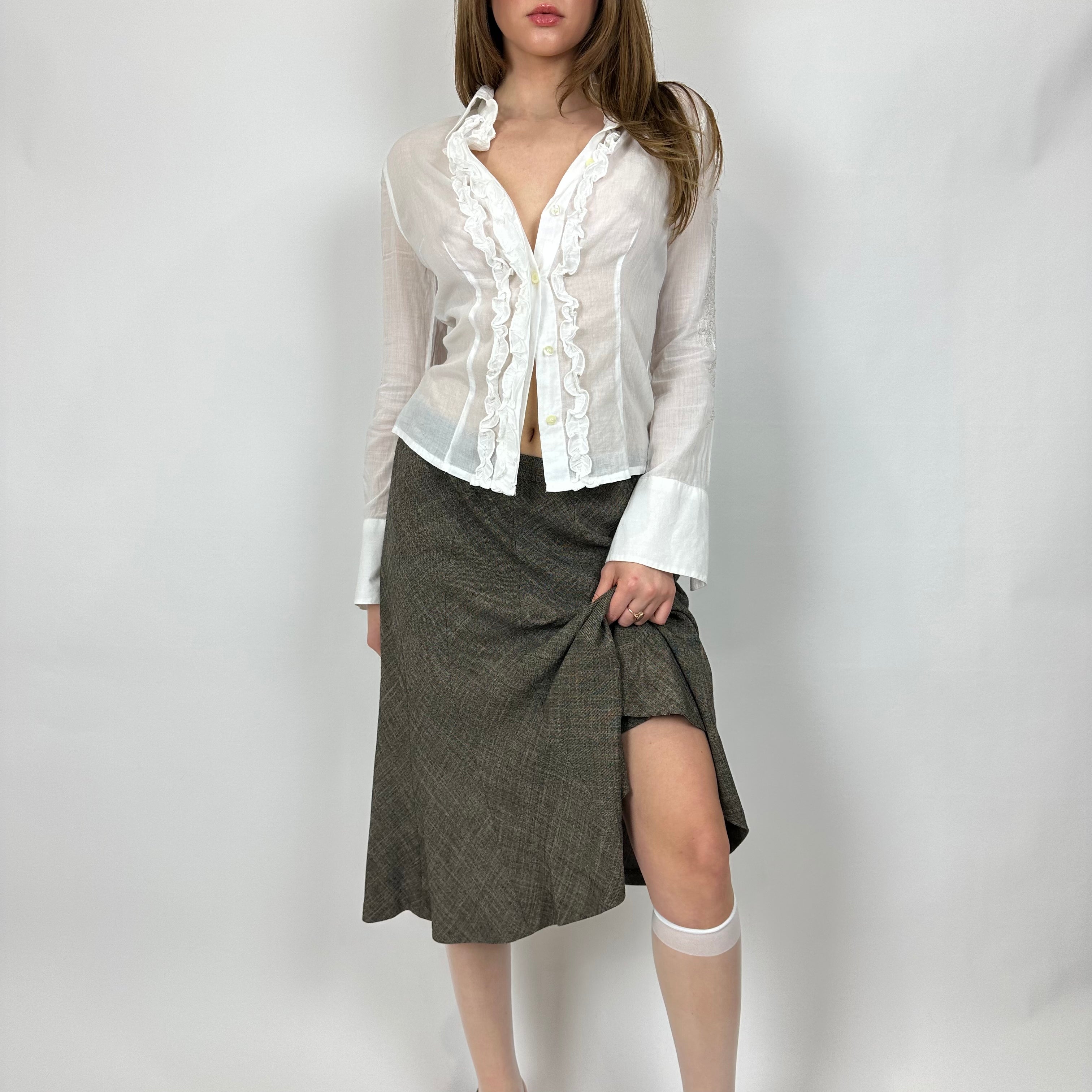 90's Paneled Flare Midi Skirt (S)