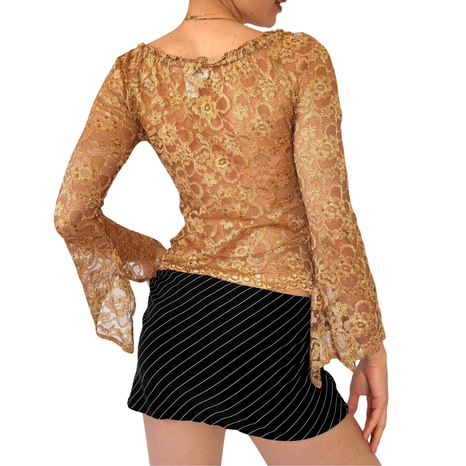 Y2K Boho Bell Sleeve Top (XS/S)