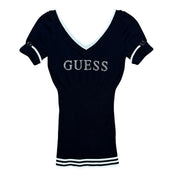 Guess Y2K Bling Logo Knit Baby Tee (S)