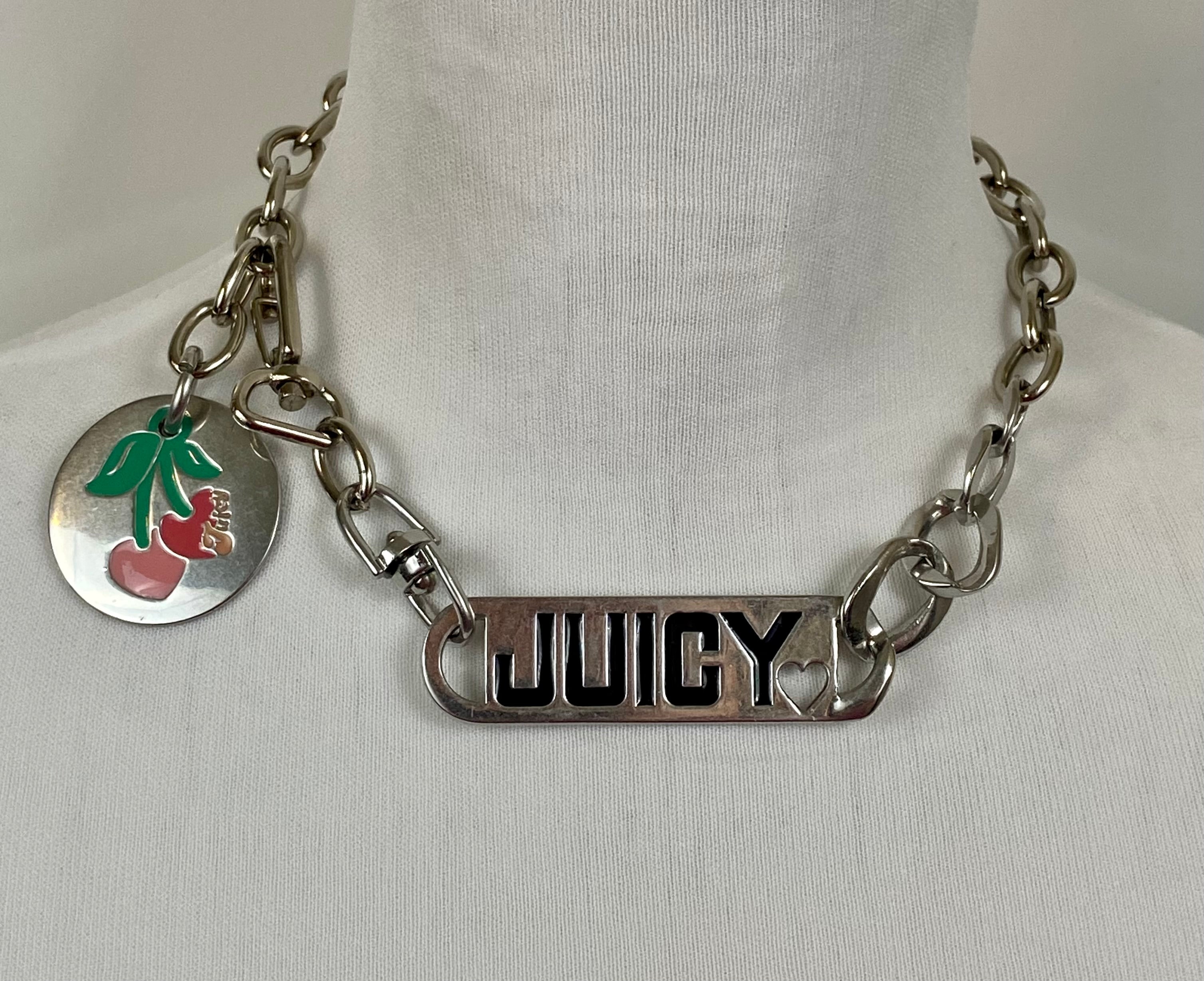 Reworked silver Juicy Couture choker
