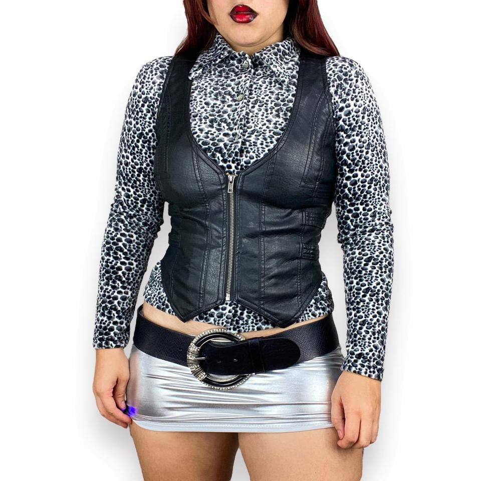 2000s Faux Leather Vest (M)