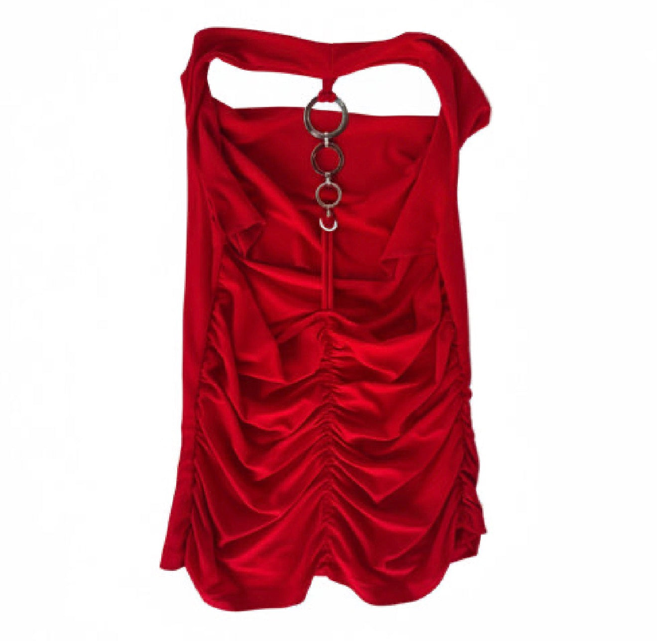 Unit Ruched Halter With Silver Chain Back (M)