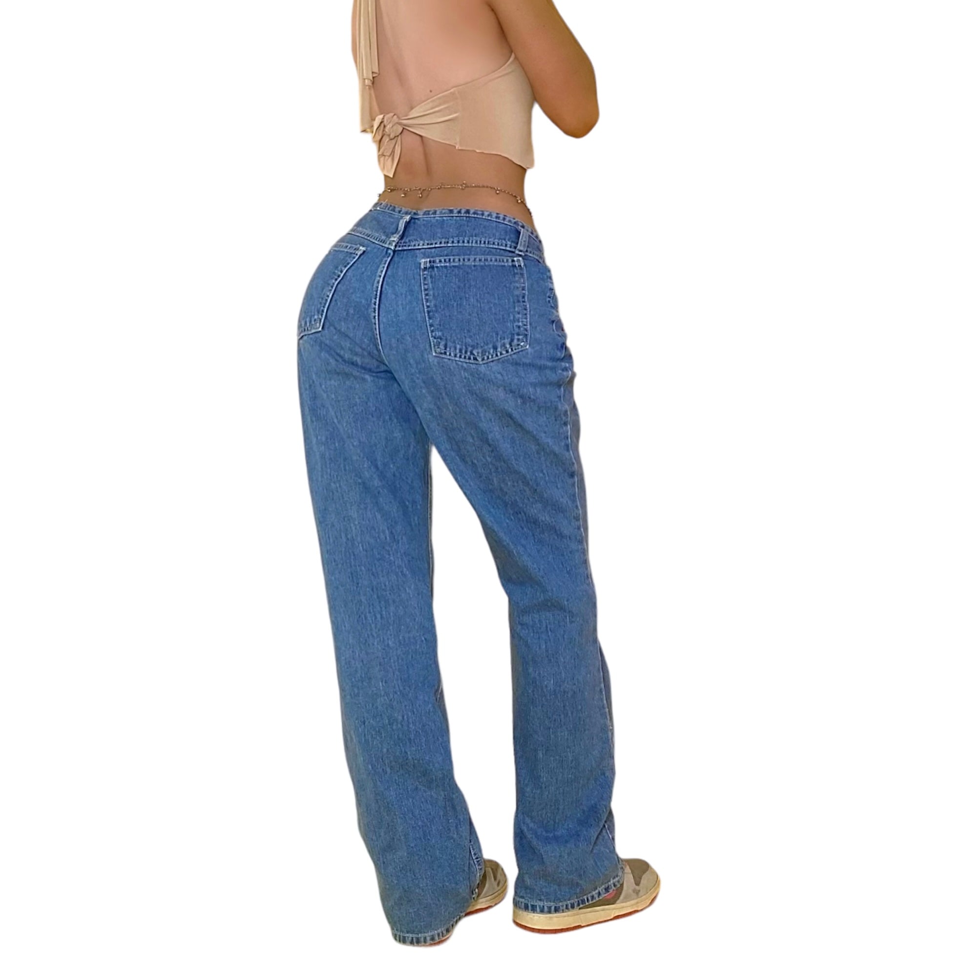 90’s embroidered Straight Leg Jeans (L)
