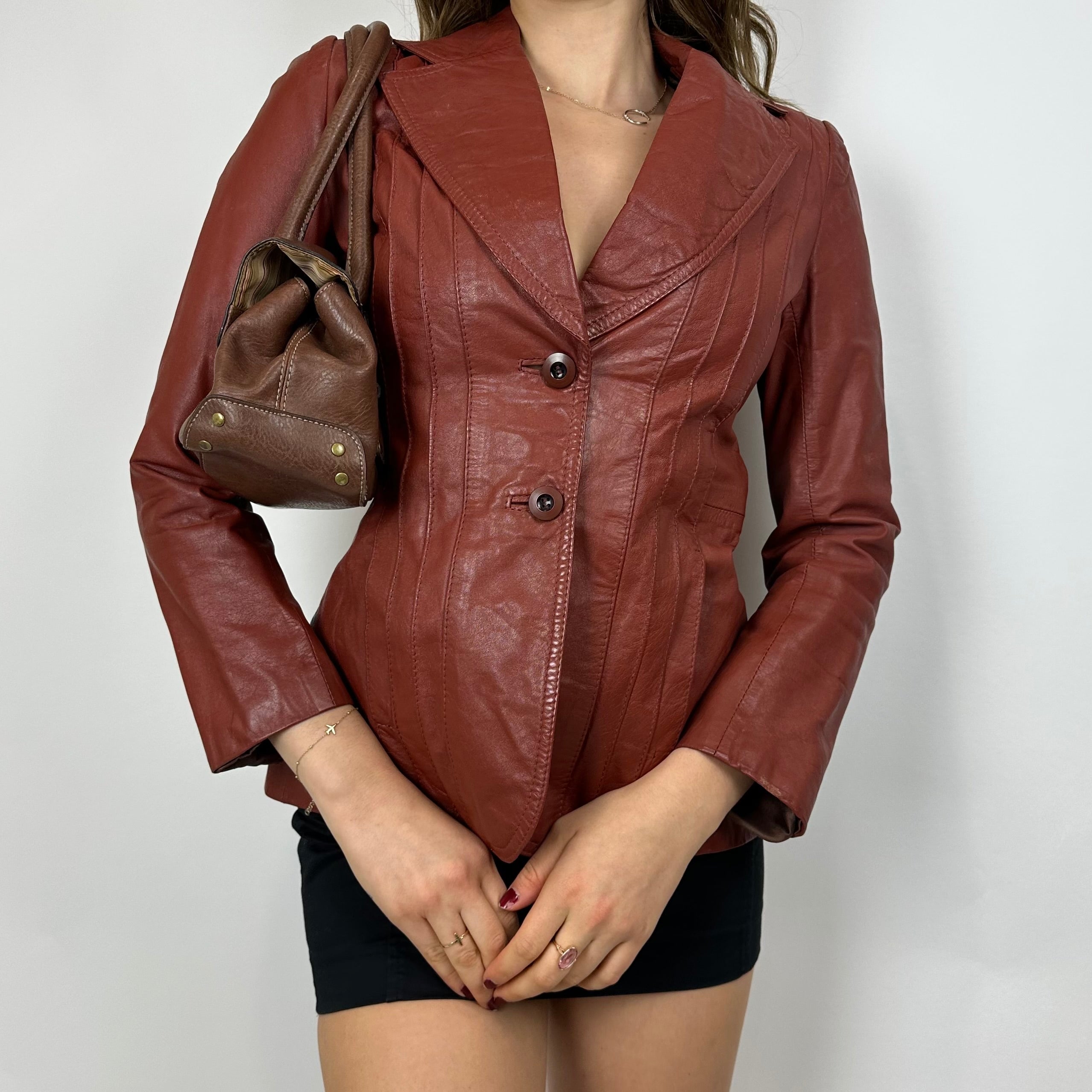 Vintage Latte Faux Leather Bag