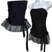 Y2K ruffle polka dot tube top (S/M)