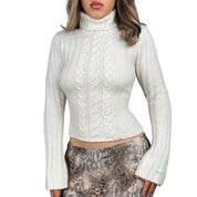 Y2K Creamy Bell Sleeve Turtleneck (S/M)