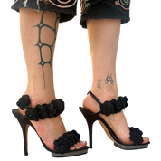 Italian Designer Leather Rosette Heels (8)