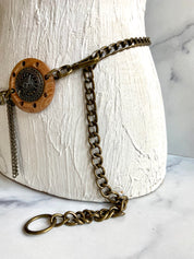 Wood metal chain belt