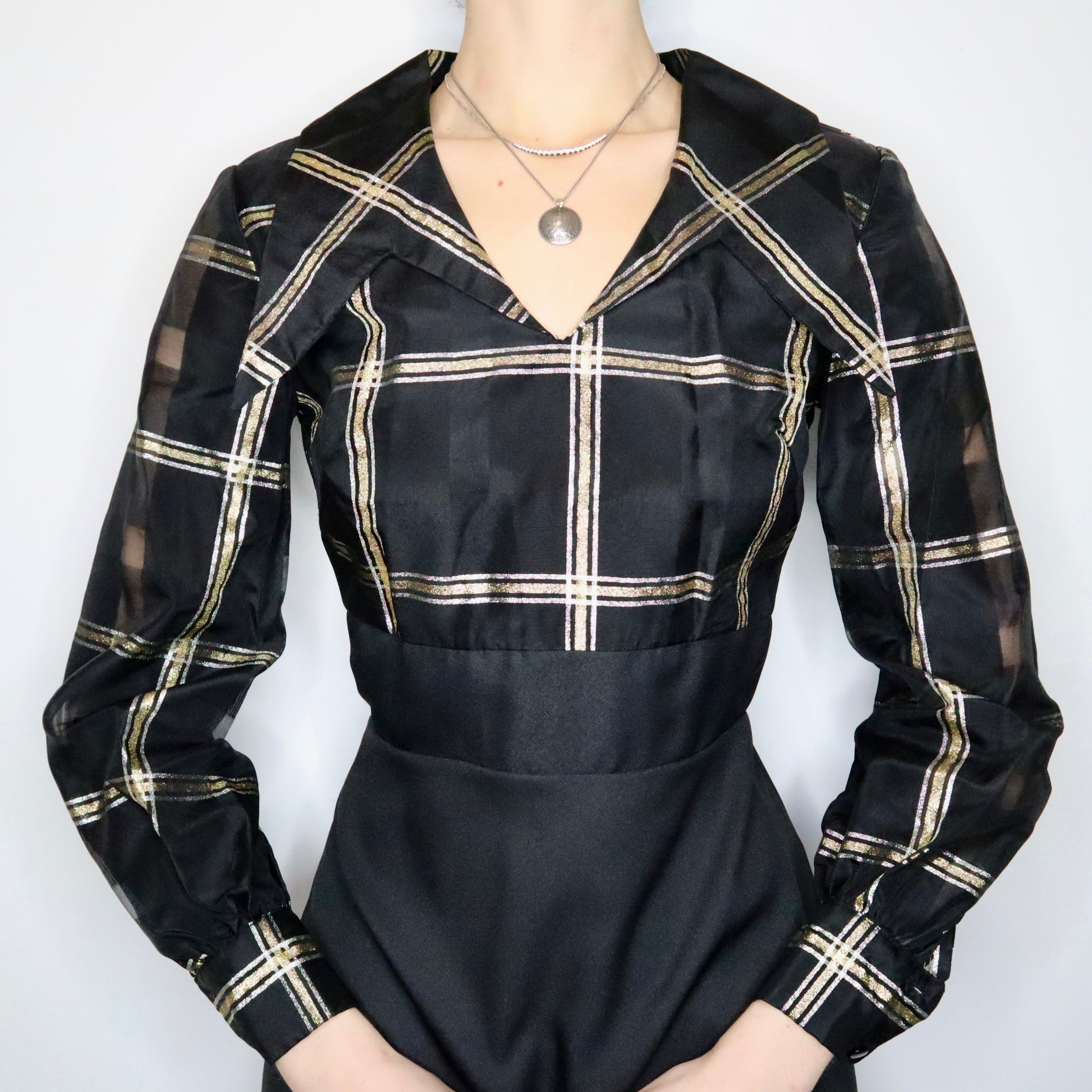 70s Statement Collar Mini Dress (S)