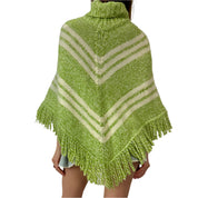 2000s Green & Cream Wool Poncho (M/L)