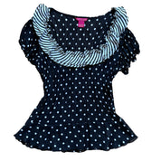 Y2K Polka Dot Blouse (M/L)