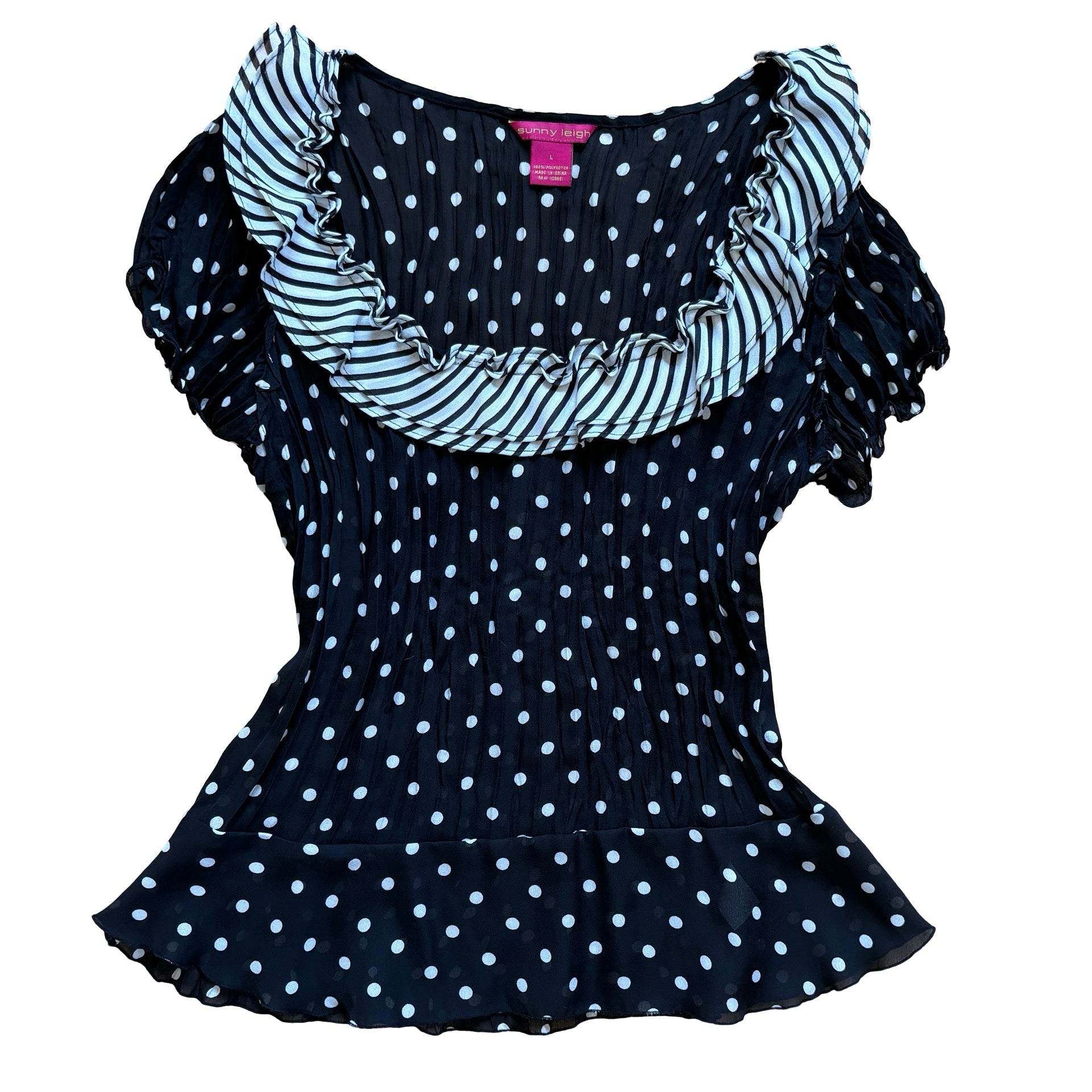 Y2K Polka Dot Blouse (M/L)
