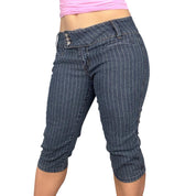 2000s Denim Pinstripe Capris (S/M)