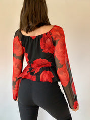 Vintage Mesh Rose Top (XS/S)