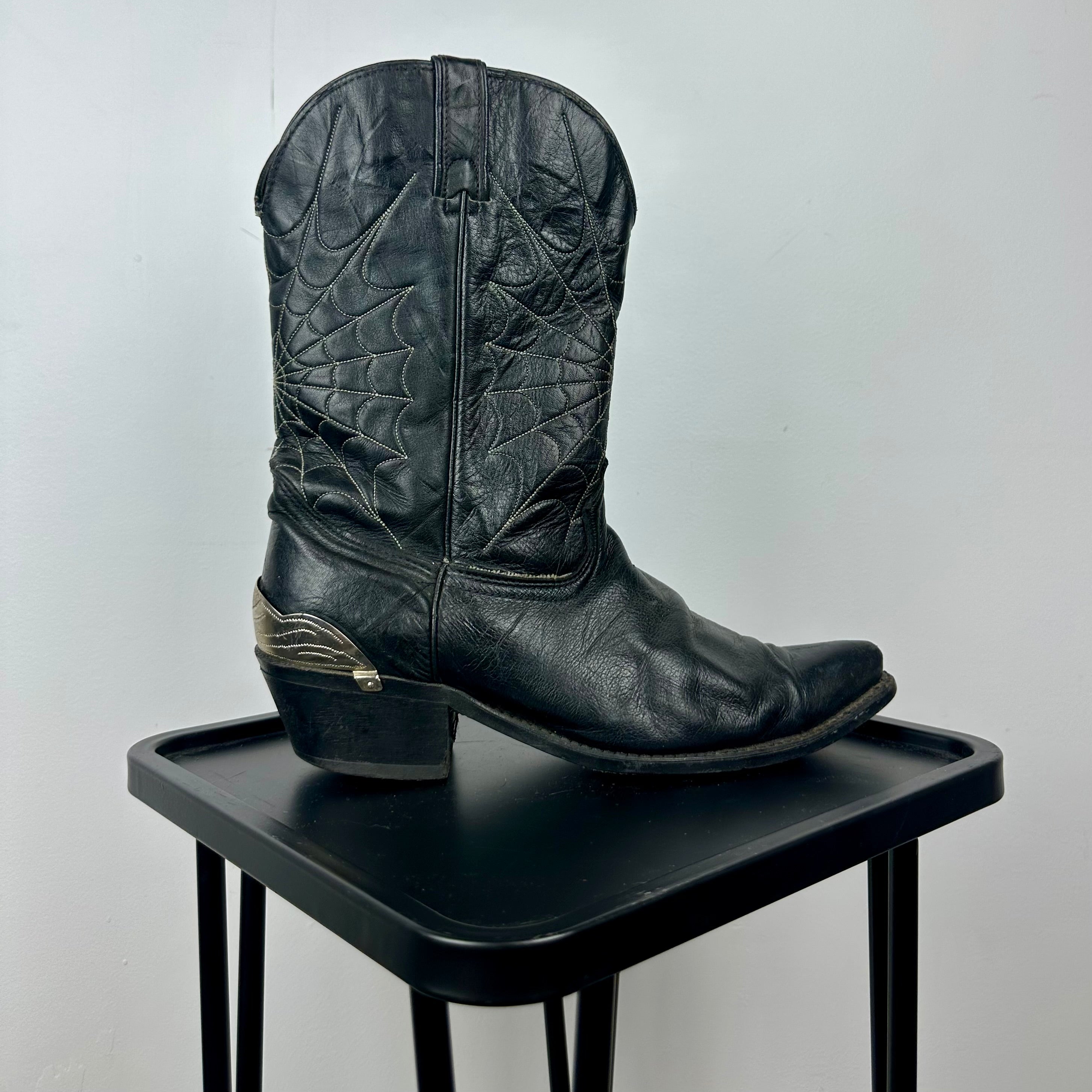 Spiderweb Leather Cowboy Boots (9.5)
