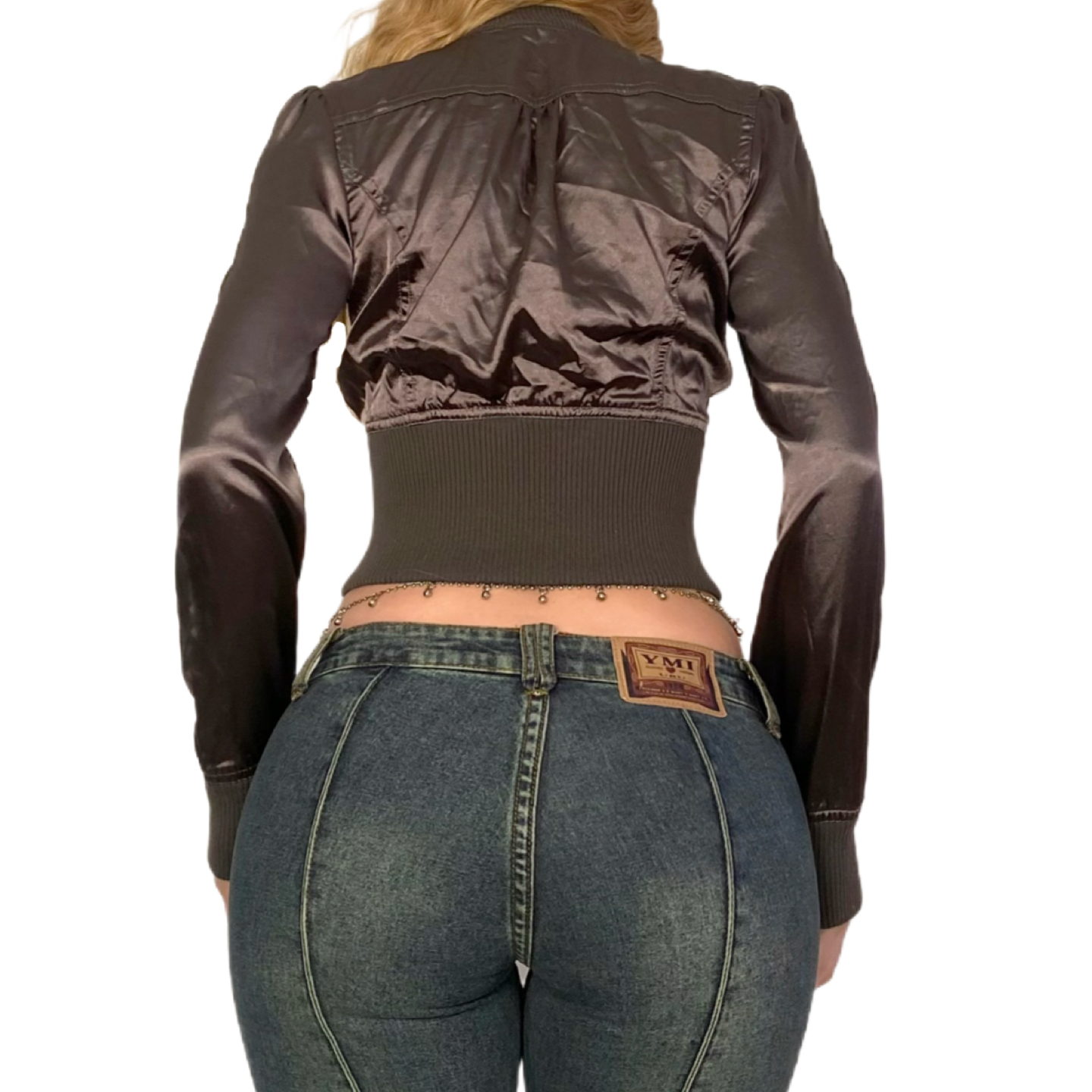 Y2k satin cargo jacket - small