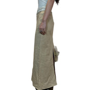 Y2K Beige Maxi Skirt (XS)