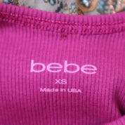 Y2K BEBE Pink Diamanté Cropped Tank Top (XS)