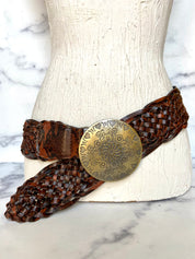 Vintage brown leather belt