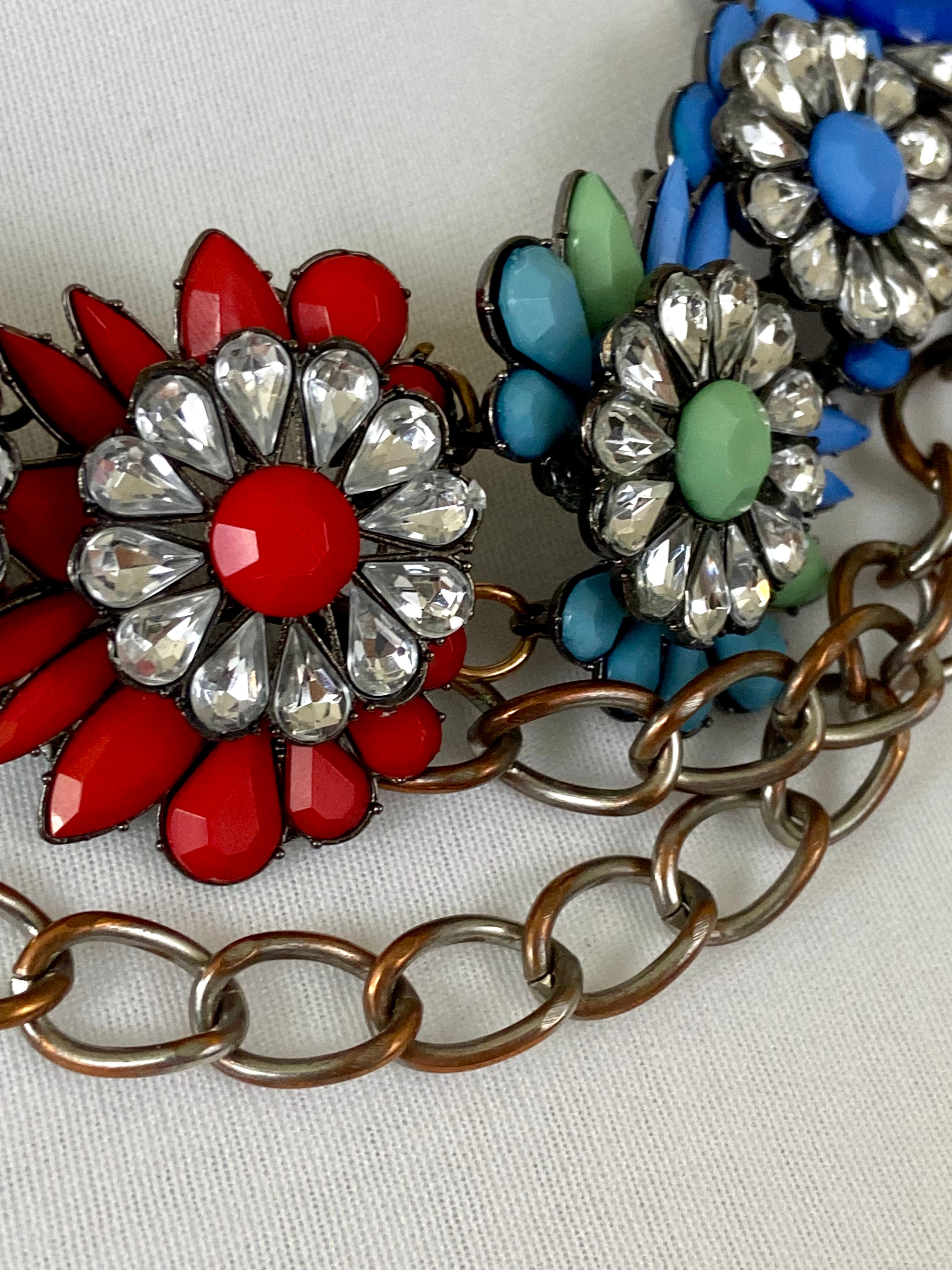 rainbow crystals vintage glamorous bohemian ethnic belt
