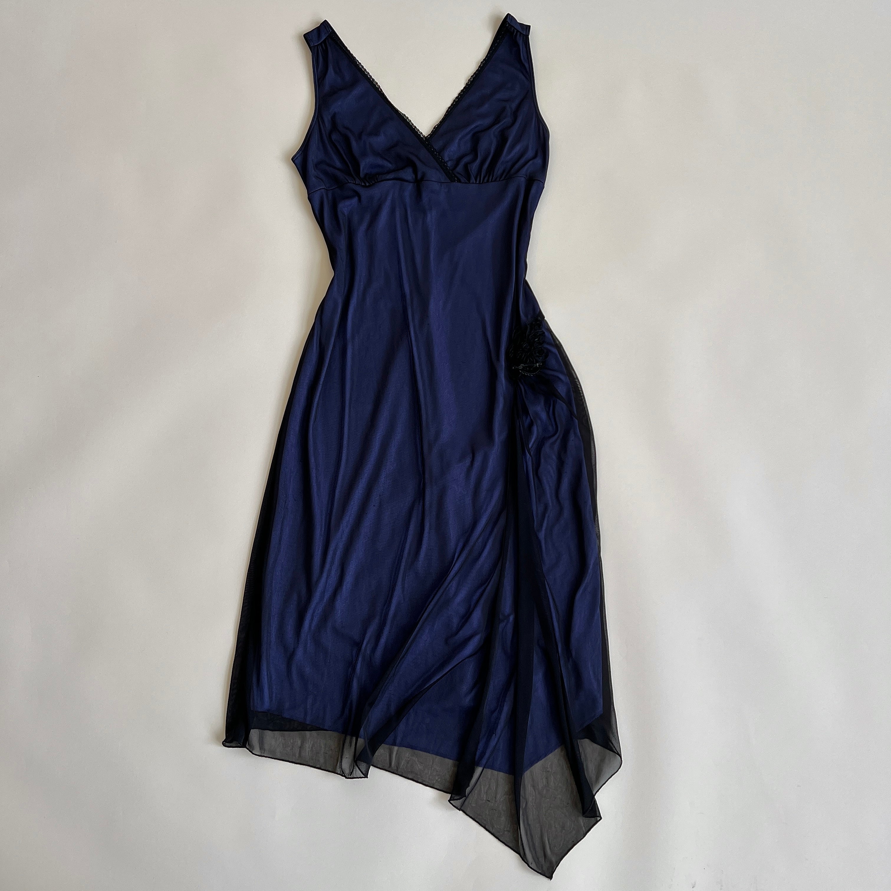 Vintage purple mesh midi dress (L)