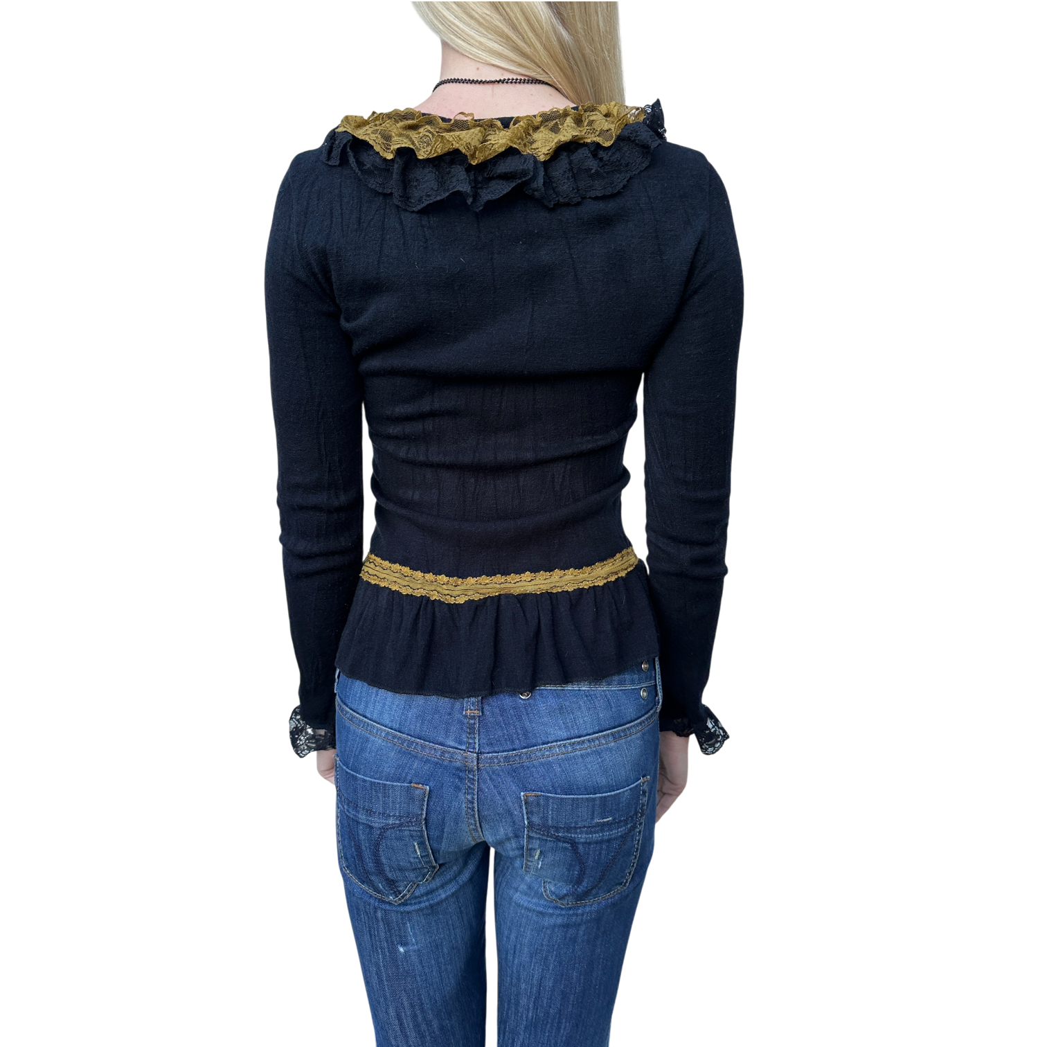 Vintage Italian Gothic Lace Up Longsleeve (S)