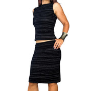 Vintage Boatneck Top & Skirt Set (S)