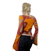 90s Custom Bell Sleeve Blouse (S)