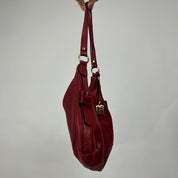 Vintage Red Leather Shoulder Bag