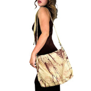 Marbled Raw Leather Satchel Bag