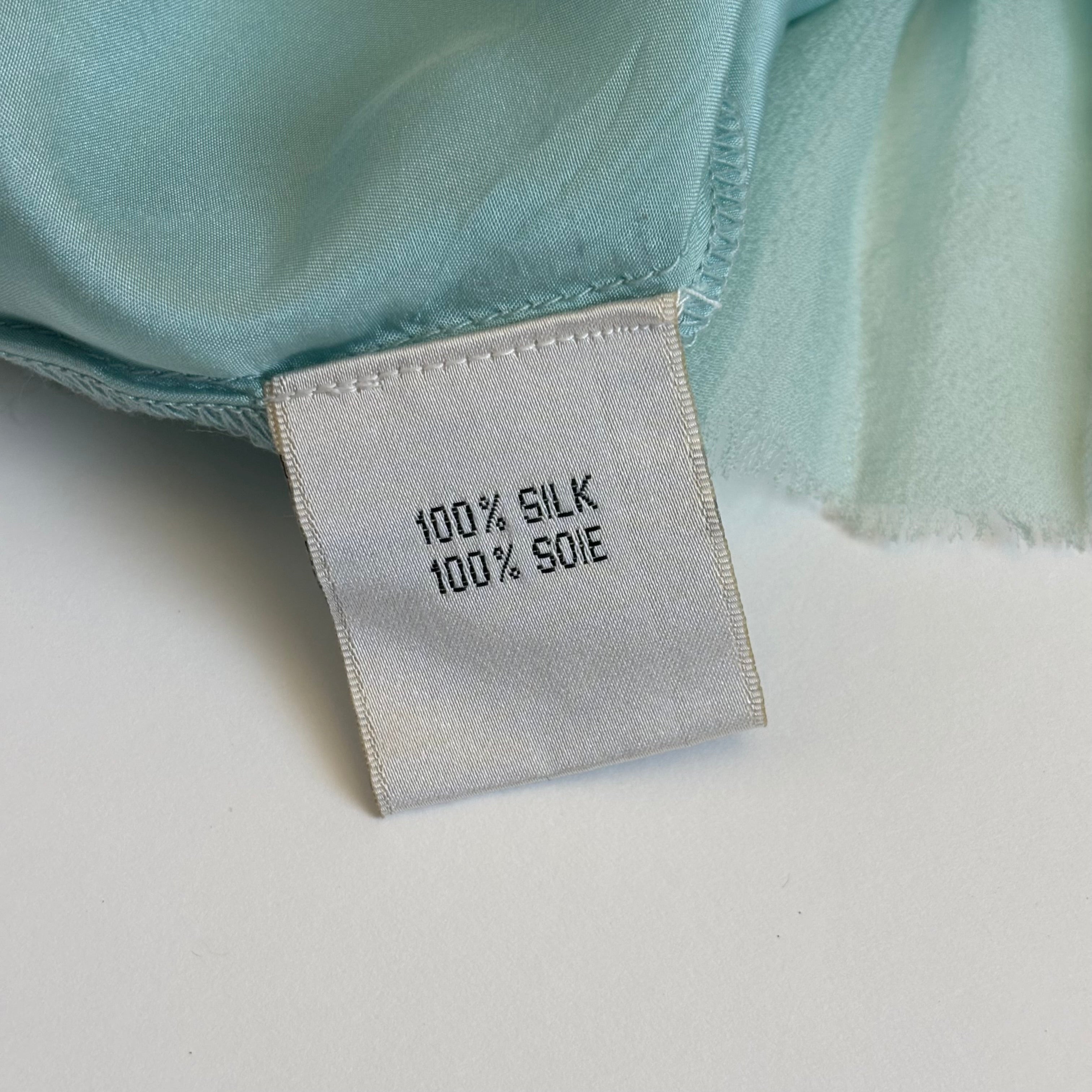 French Silk Baby Blue Bow Dress (XS)