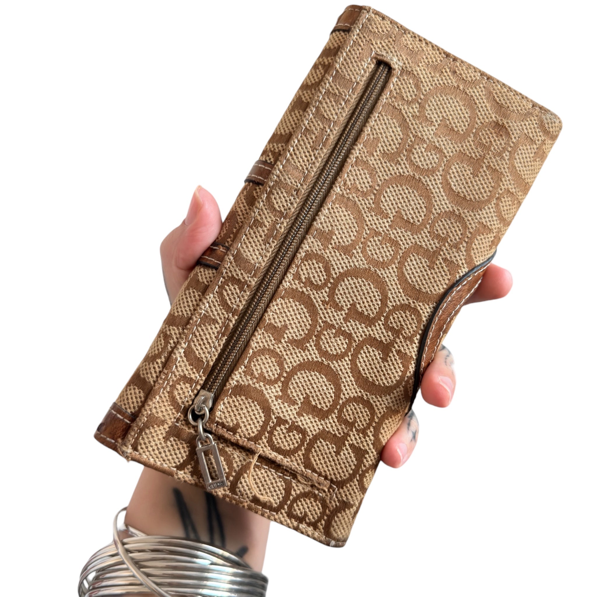 Y2K GUESS monogram brown wallet